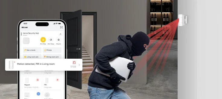 pir sensor message home security kit