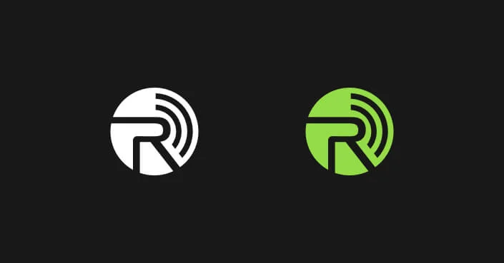 logotipo de tecnología roombanker rbf fondo oscuro