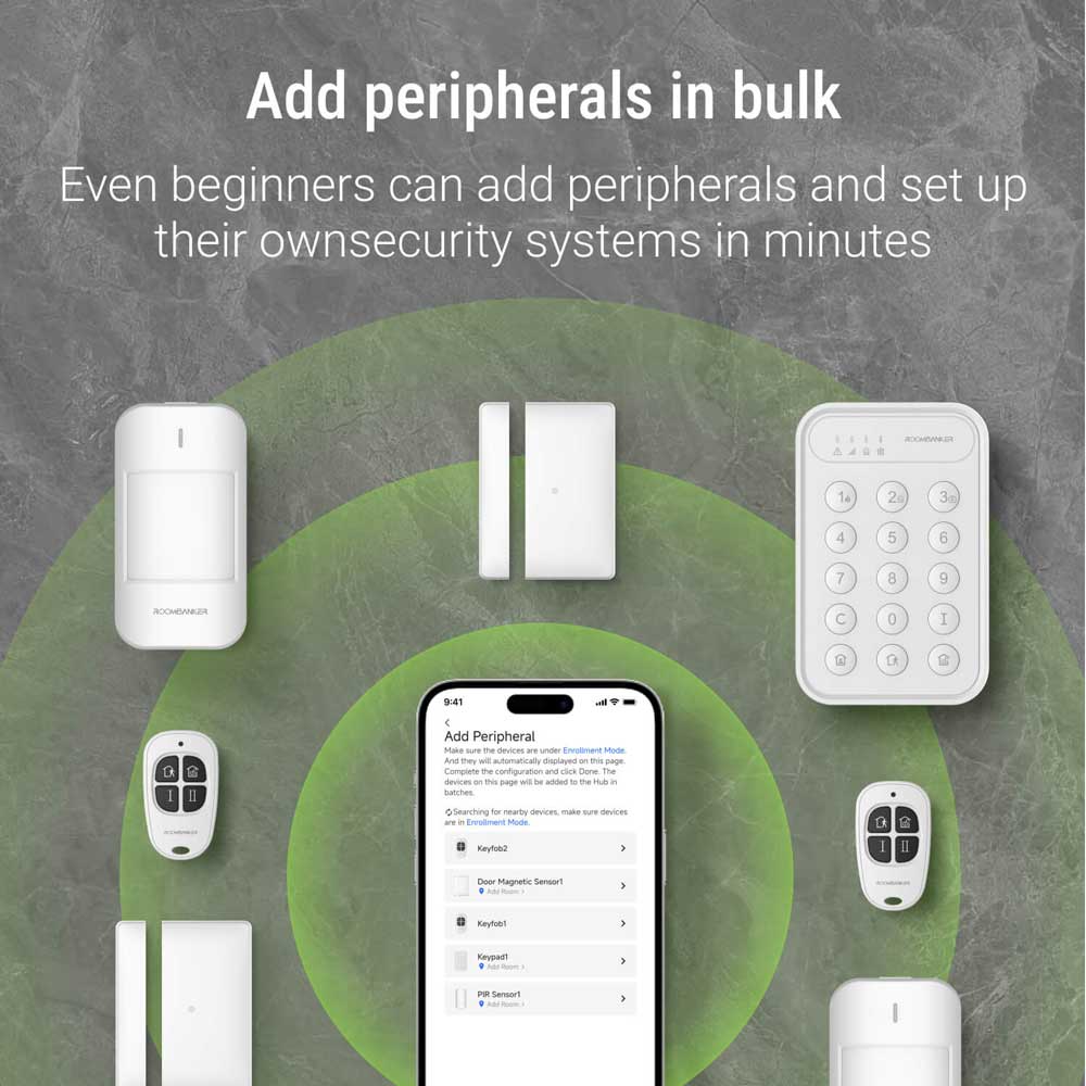 add bulk devices into the home security system