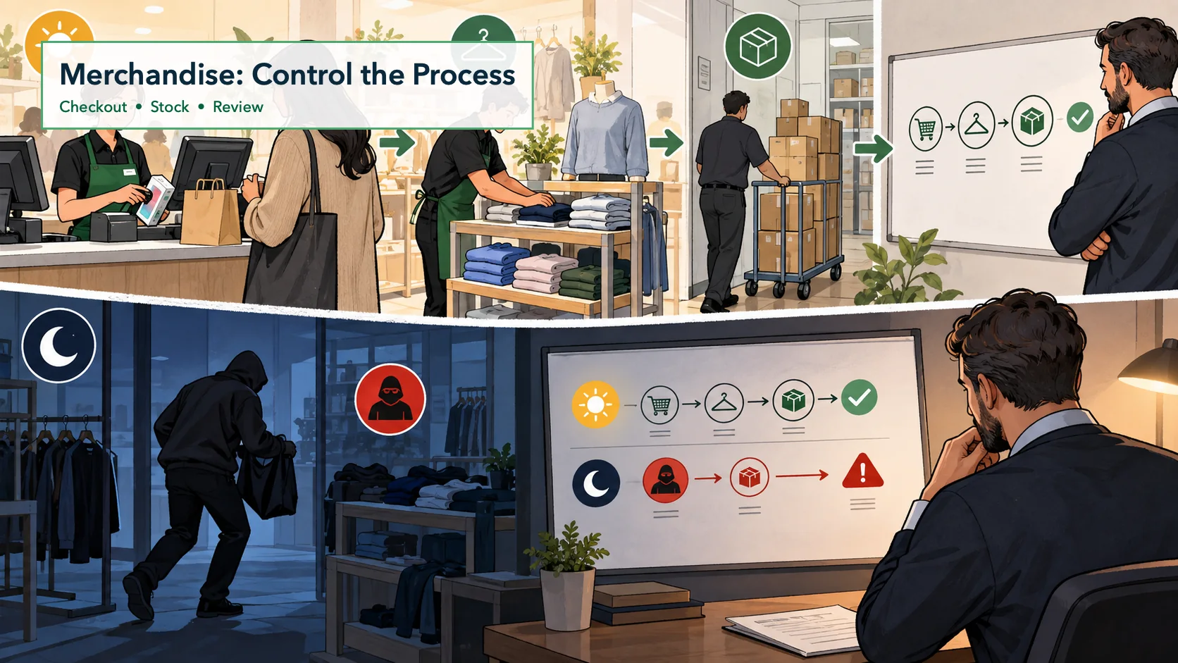 Merchandise control process for a small business security plan