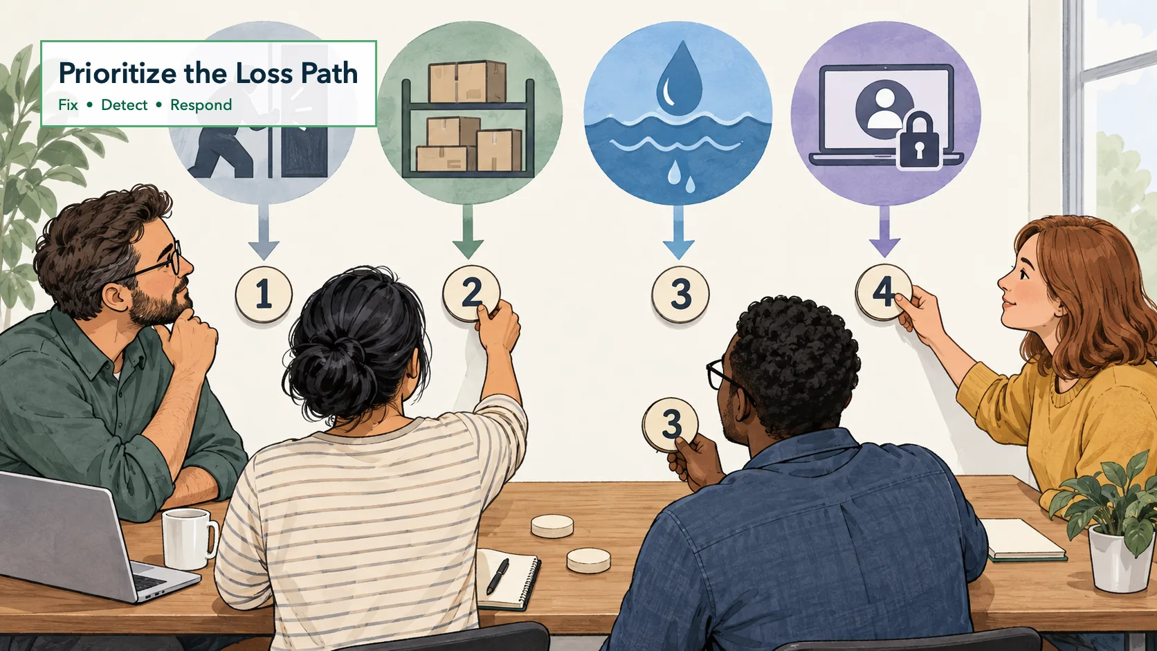 Prioritizing business security work by the loss path it addresses