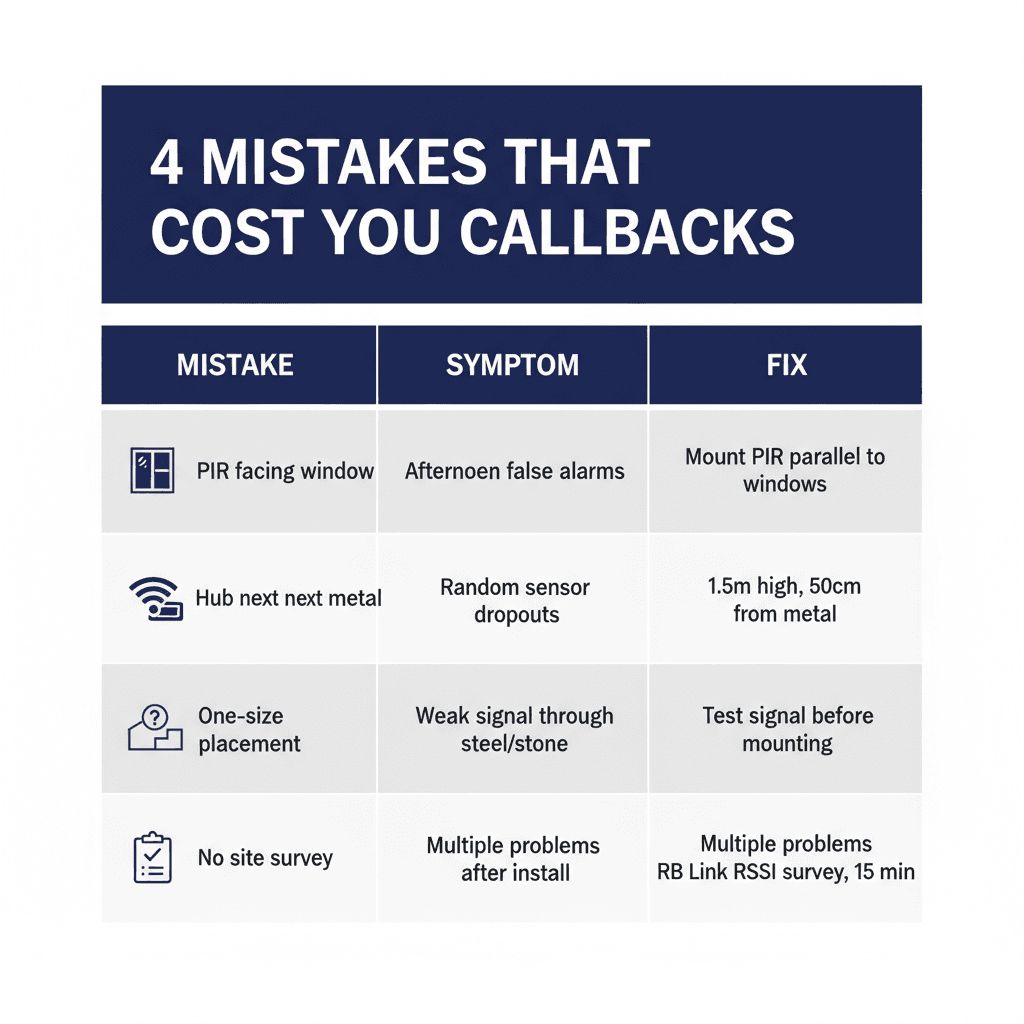 Installation mistakes summary